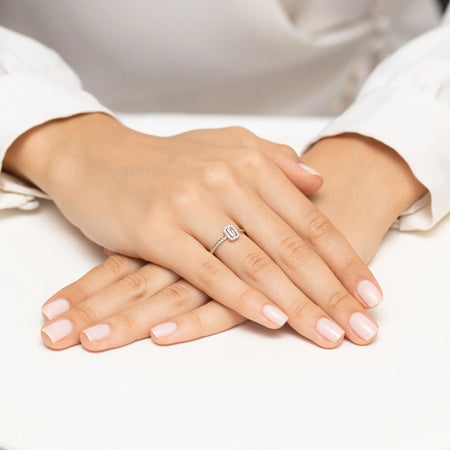 Diamond Engagement Ring in 585 White Gold