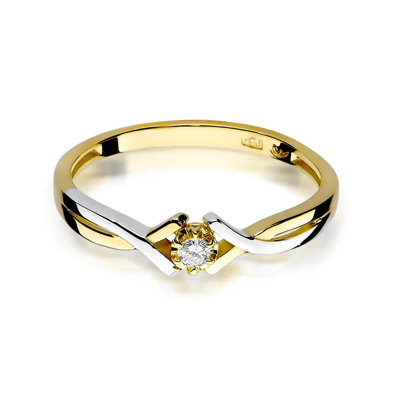 zlatý prsten s diamantem 0,10 ct w0190-diw-04