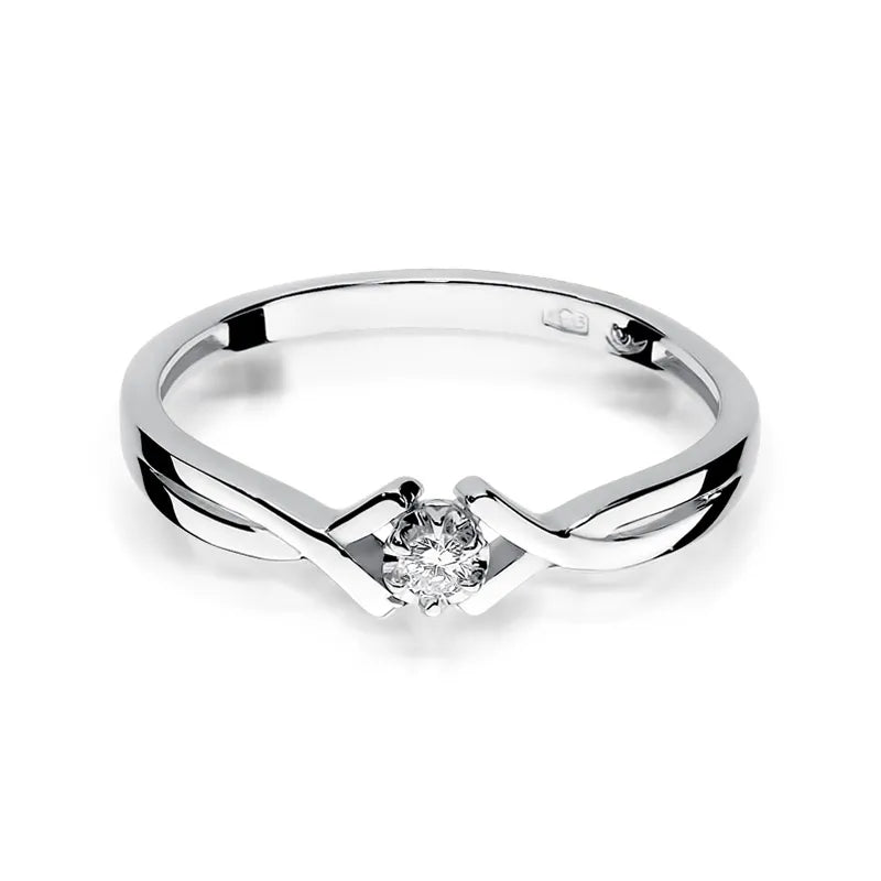 zlatý prsten s diamantem 0,10 ct w0190-diw-04