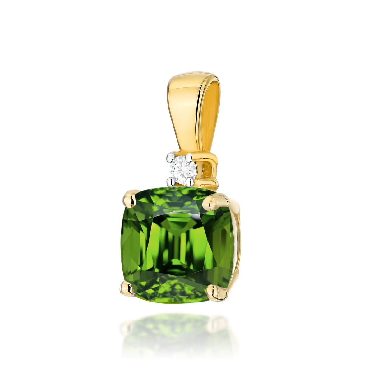 zlatý přívěsek s 1,00ct olivínem a 0,0145ct diamanty z0003-peg-01