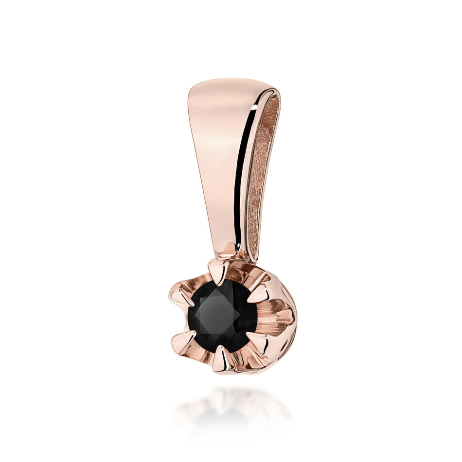 Gold Pendant with 0.12ct Black diamond