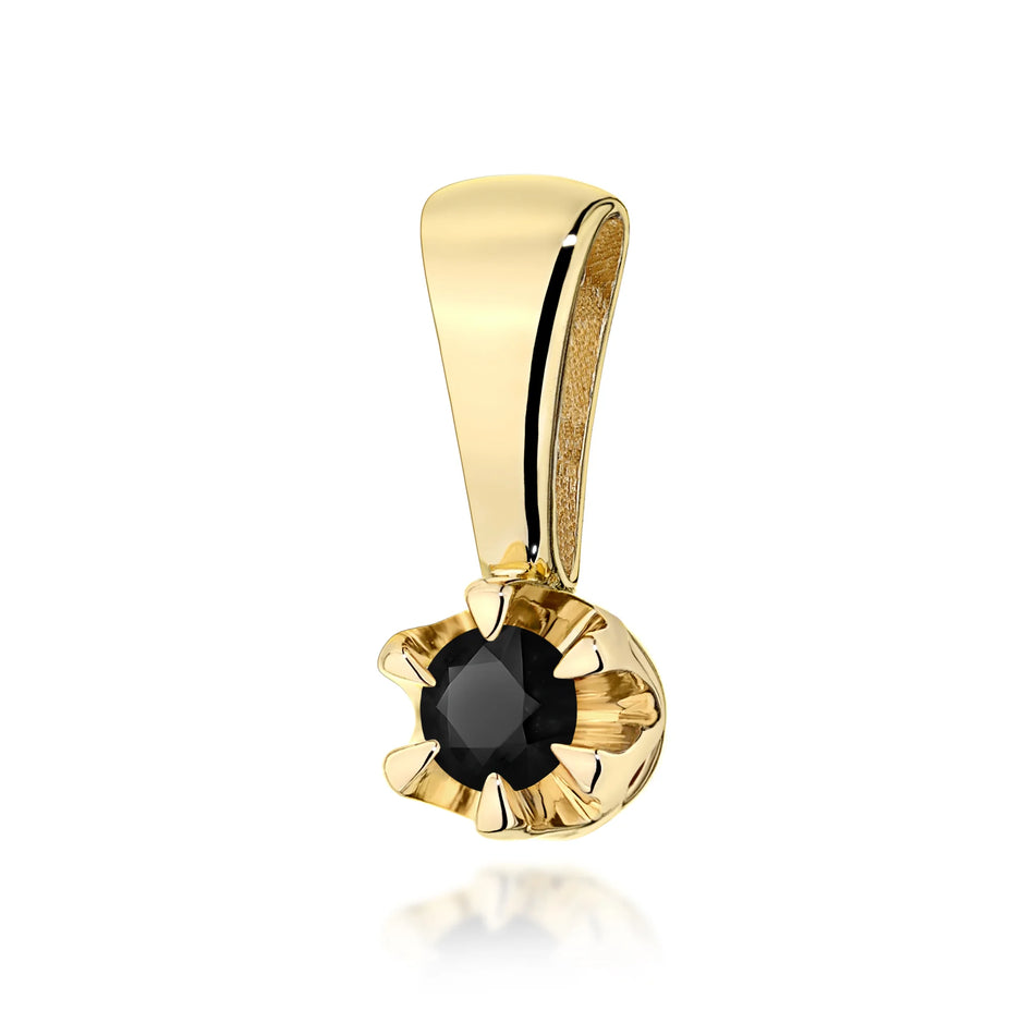 Gold Pendant with 0.12ct Black diamond