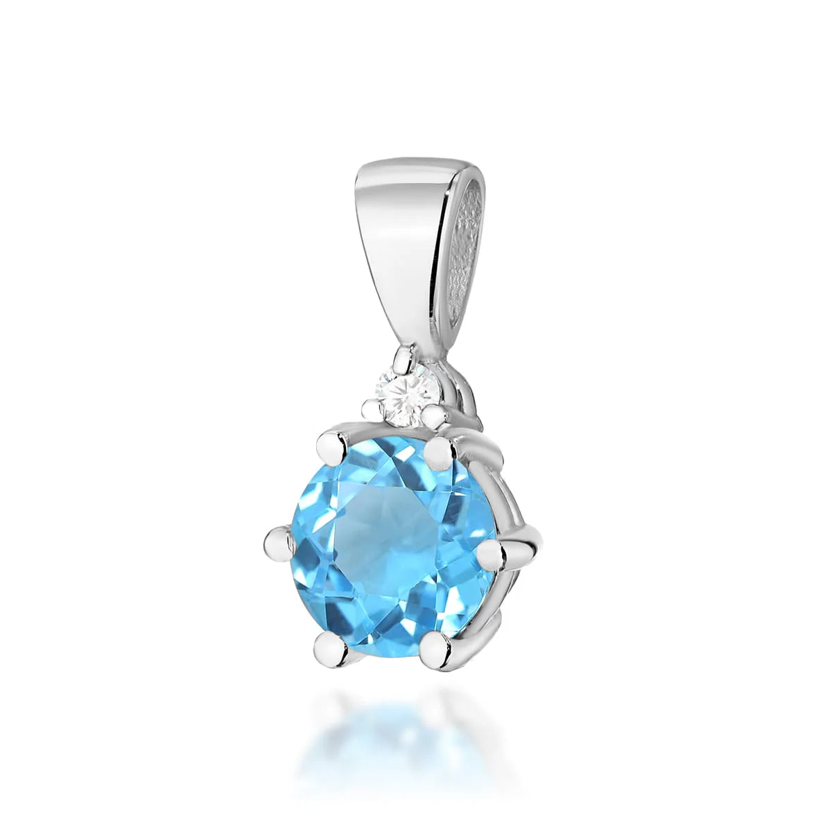 zlatý přívěsek s topazem 0,50 ct a diamanty 0,015 ct z0076-tob-01