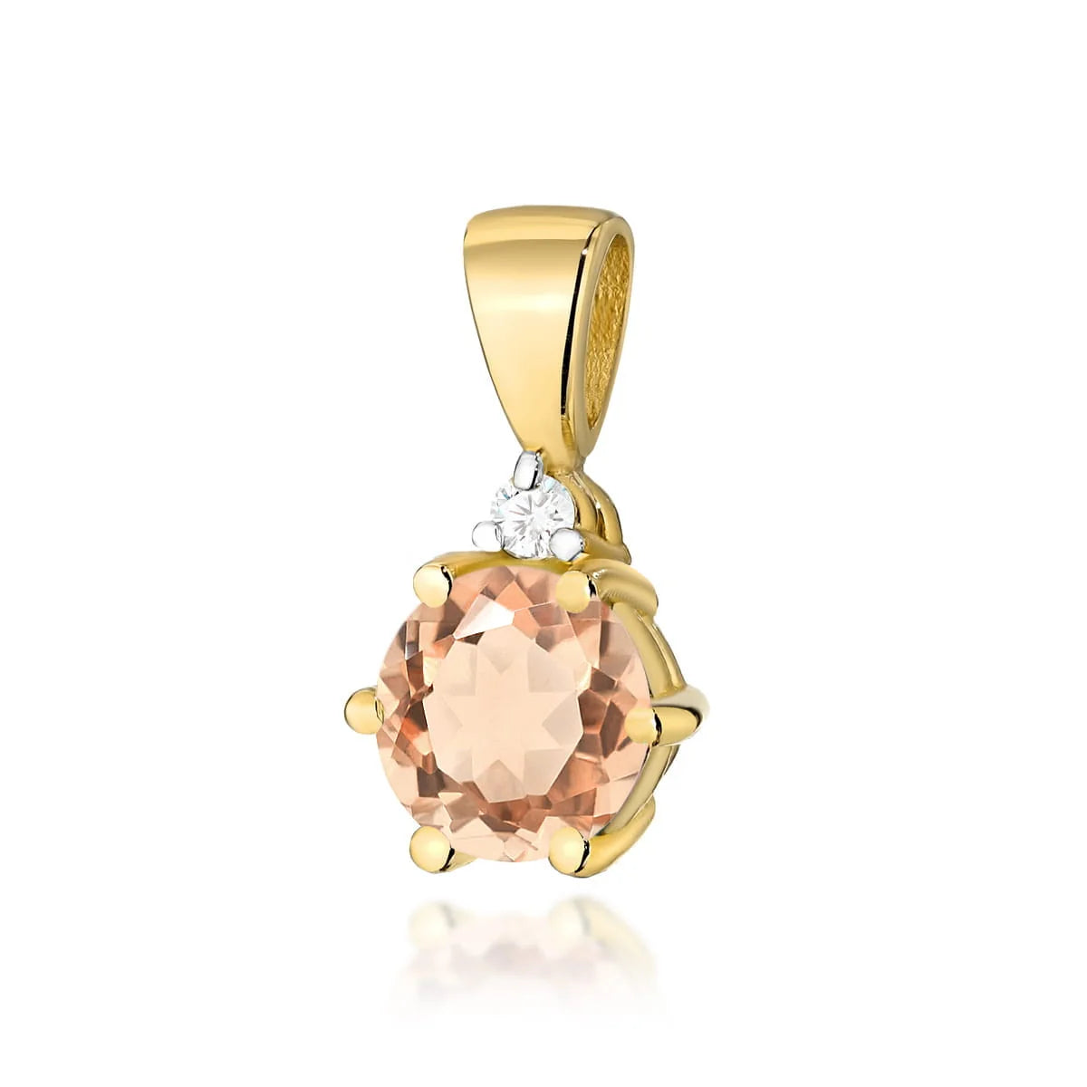 zlatý přívěsek s 0,40ct morganitem a 0,015ct diamanty z0076-mop-01