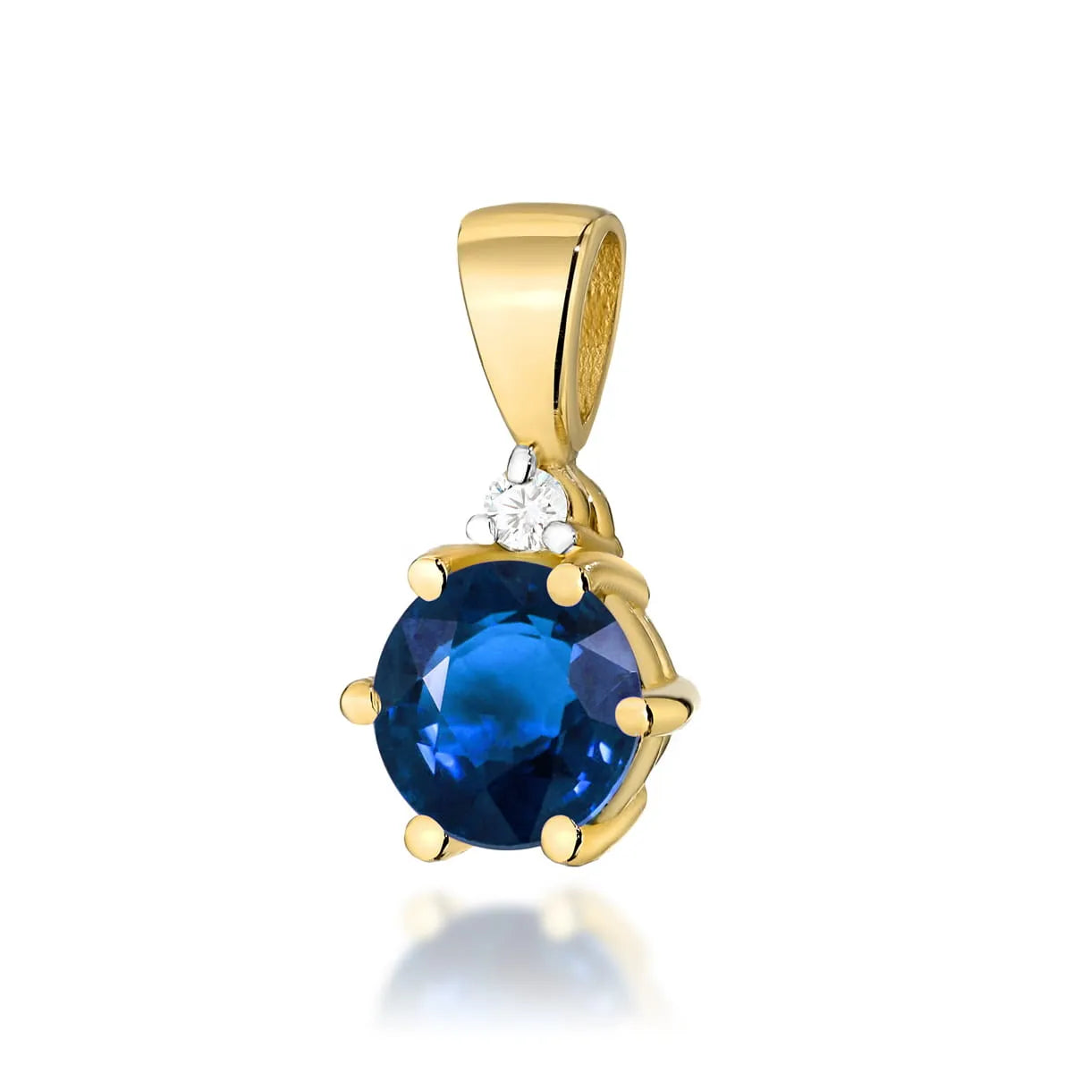 zlatý přívěsek se safírem 0,50 ct a diamanty 0,015 ct z0076-sab-01