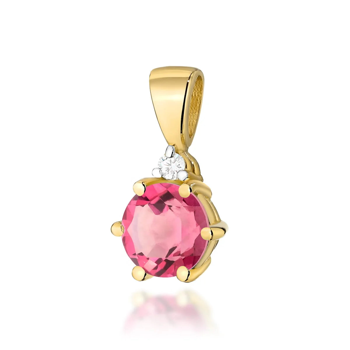 zlatý přívěsek s 0,60ct růžovým topazem a 0,015ct diamanty z0076-top-01