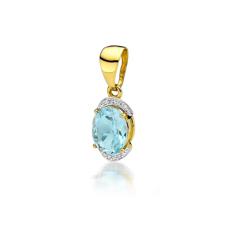 zlatý přívěsek s topazem 3,00 ct a diamanty 0,04 ct z0150-tob-01