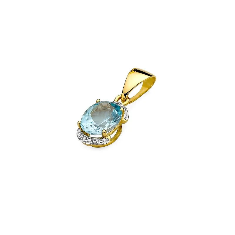 zlatý přívěsek s topazem 3,00 ct a diamanty 0,04 ct z0150-tob-01