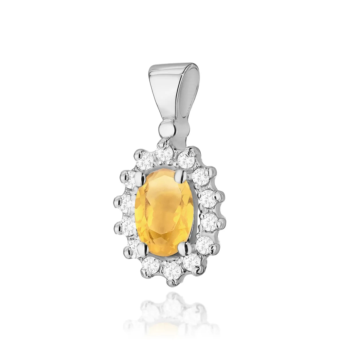 zlatý přívěsek s 0,60ct citrínem a 0,12ct diamanty z0182-ciy-01
