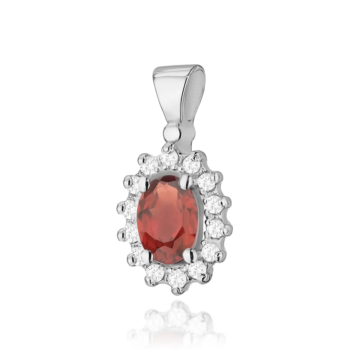 zlatý přívěsek s 0,50ct granátem a 0,12ct diamanty z0182-gar-01