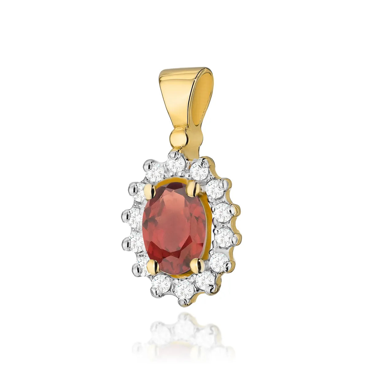 zlatý přívěsek s 0,50ct granátem a 0,12ct diamanty z0182-gar-01