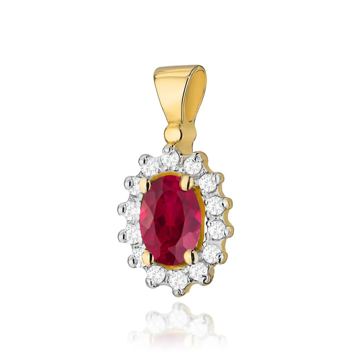 zlatý přívěsek s 0,60ct rubínem a 0,12ct diamanty z0182 rur 01