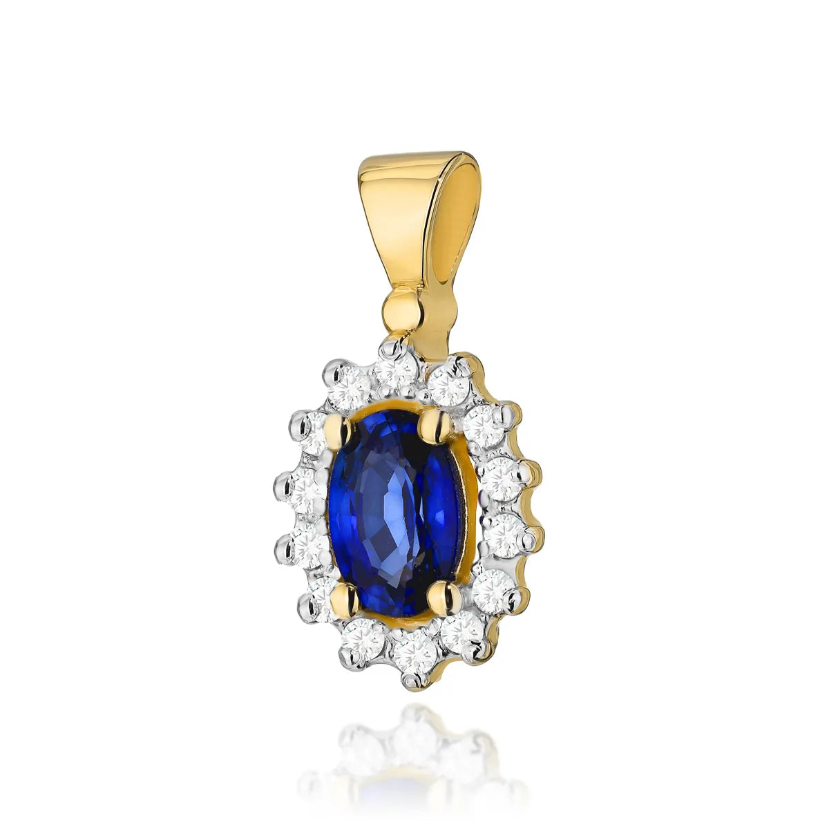 zlatý přívěsek s 0,70ct safírem a 0,12ct diamanty z0182-sab-01