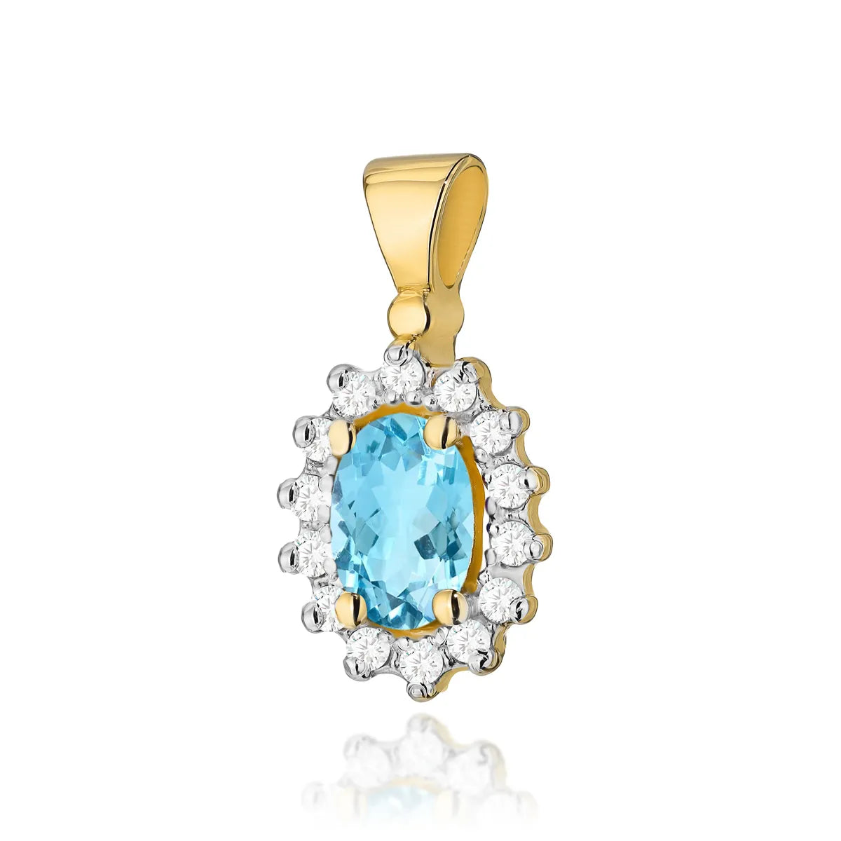 zlatý přívěsek s topazem 0,50 ct a diamanty 0,12 ct z0182-tob-01
