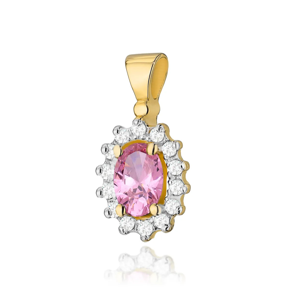 zlatý přívěsek s 0,50ct růžovým topazem a 0,12ct diamanty z0182-top-01