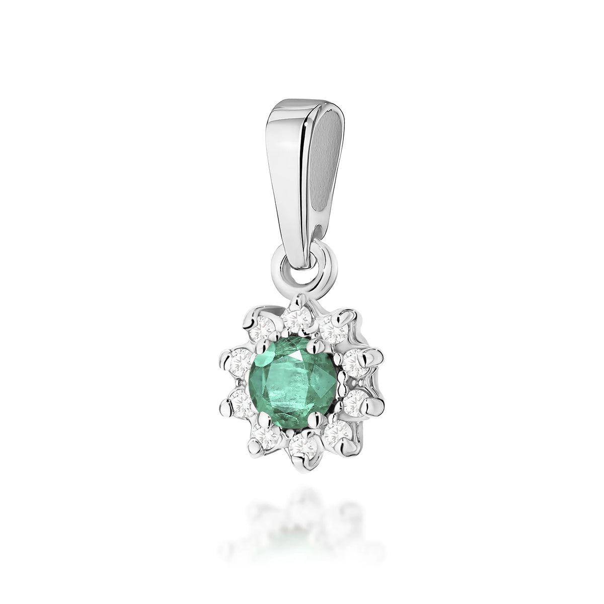 zlatý přívěsek s 0,15ct smaragdem a 0,086ct diamanty z0185-emg-01