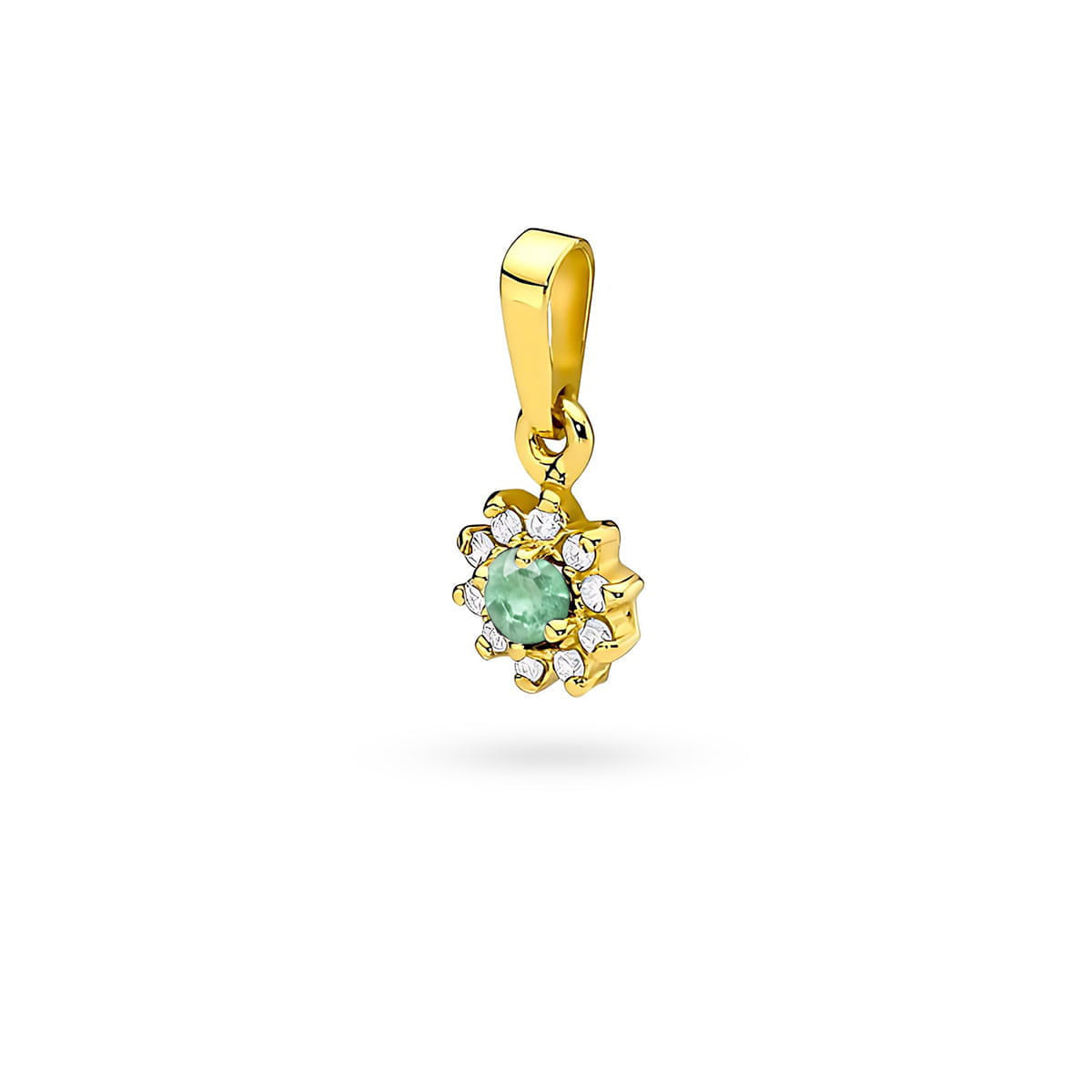 zlatý přívěsek s 0,15ct smaragdem a 0,086ct diamanty z0185-emg-01