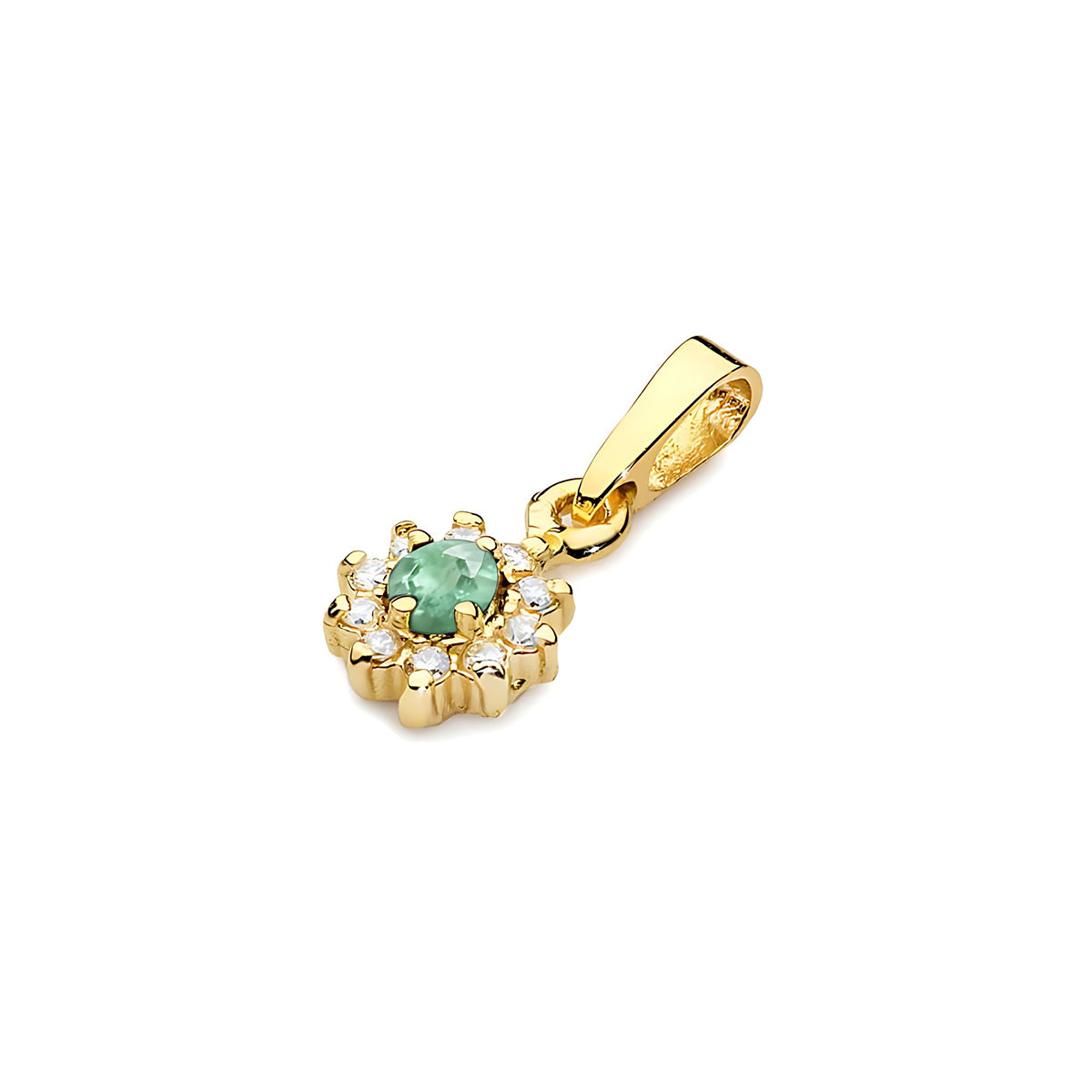 zlatý přívěsek s 0,15ct smaragdem a 0,086ct diamanty z0185-emg-01