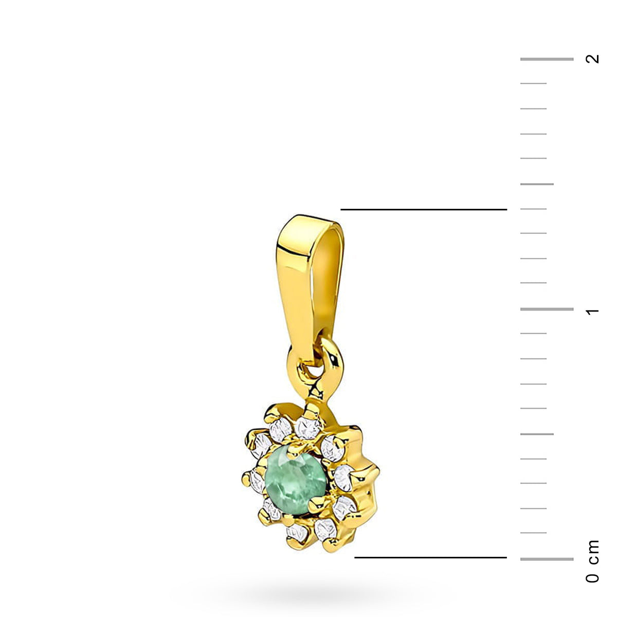 zlatý přívěsek s 0,15ct smaragdem a 0,086ct diamanty z0185-emg-01