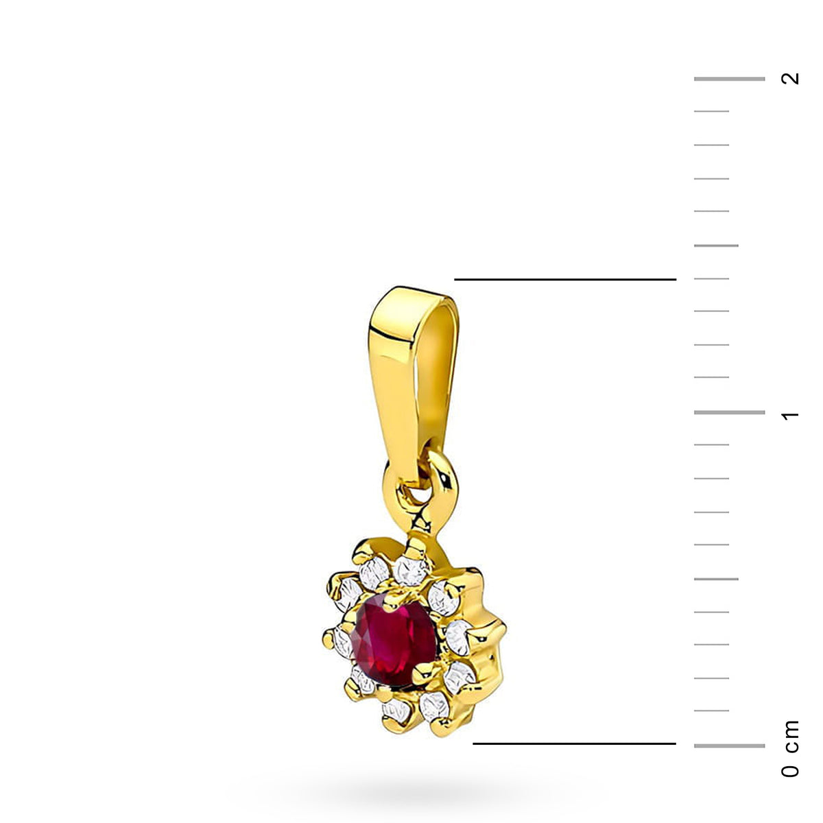 zlatý přívěsek s 0,15ct rubínem a 0,086ct diamanty z0185-rur-01