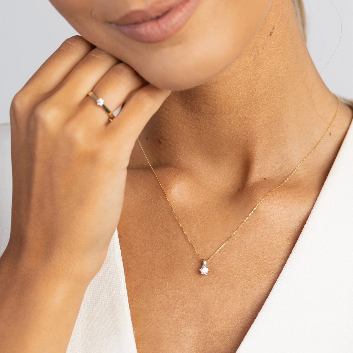 zlatý přívěsek s laboratorně vytvořeným diamantem 0,30 ct z0222-ldw-03
