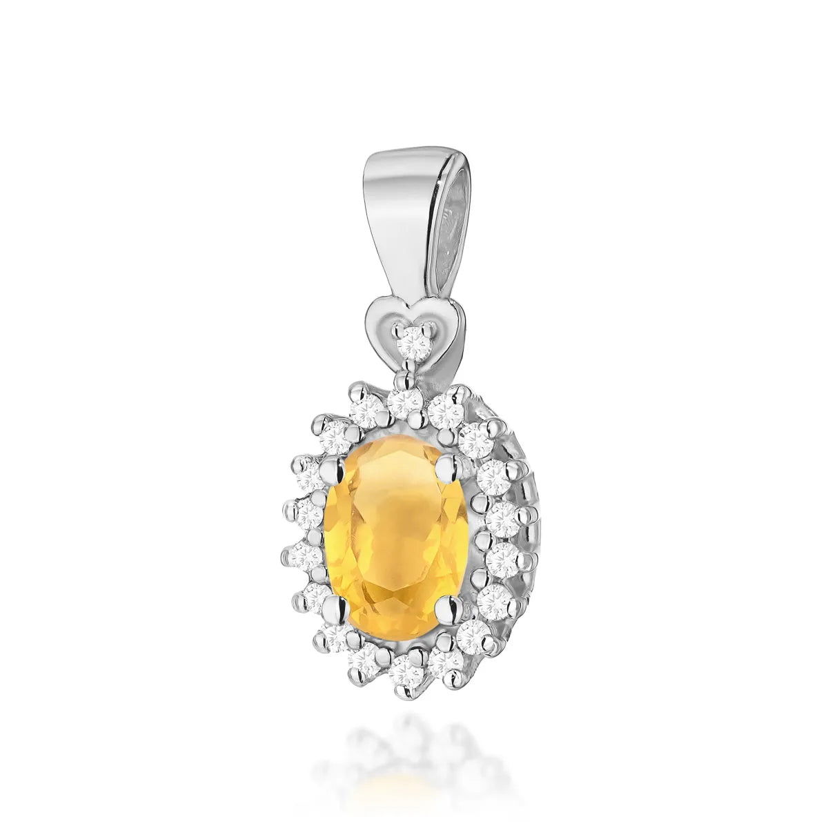 zlatý přívěsek s 0,60ct citrínem a 0,095ct diamanty z0312-ciy-01