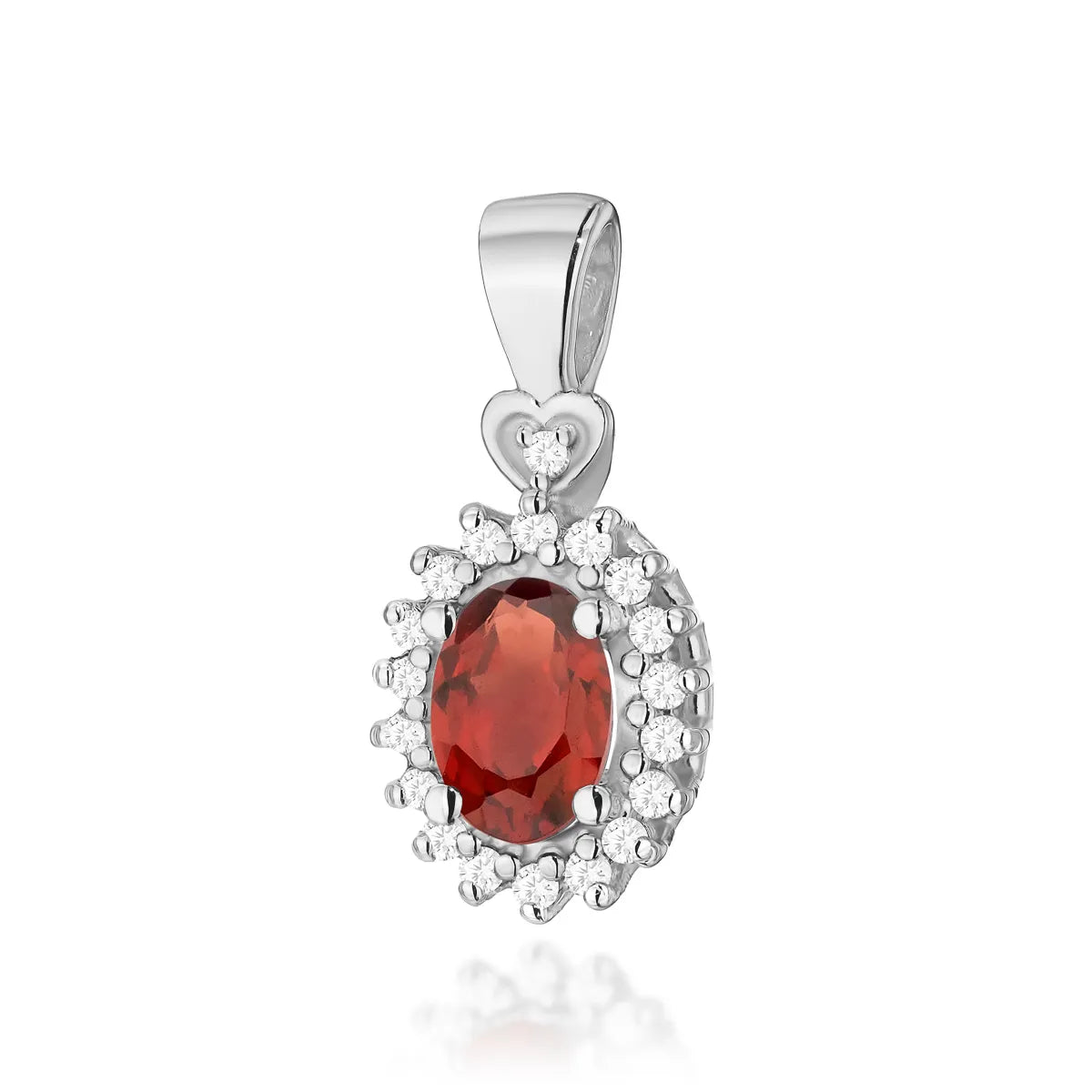 zlatý přívěsek s 0,50ct granátem a 0,095ct diamanty z0312-gar-01