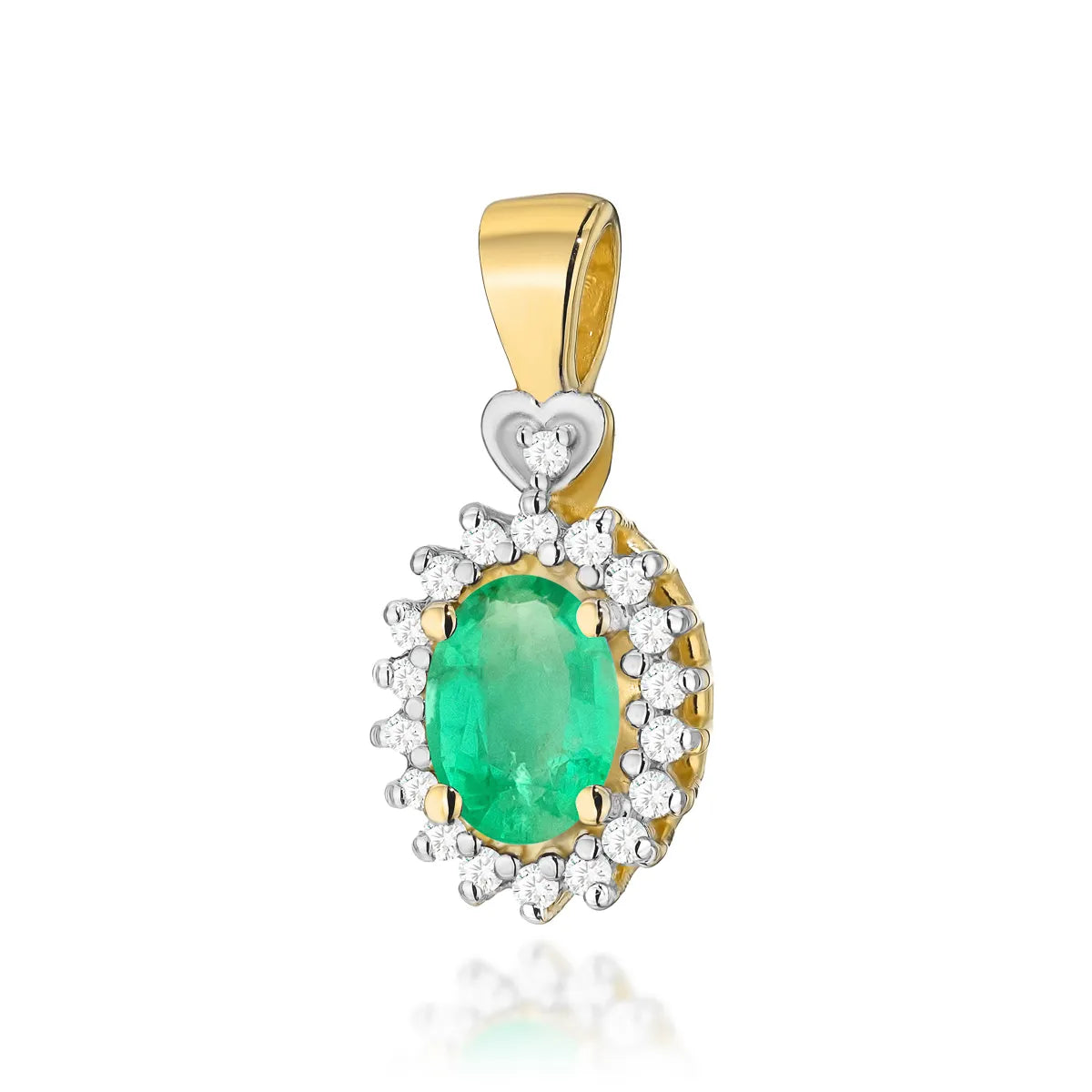 zlatý přívěsek s 0,40ct smaragdem a 0,095ct diamanty z0312-emg-01