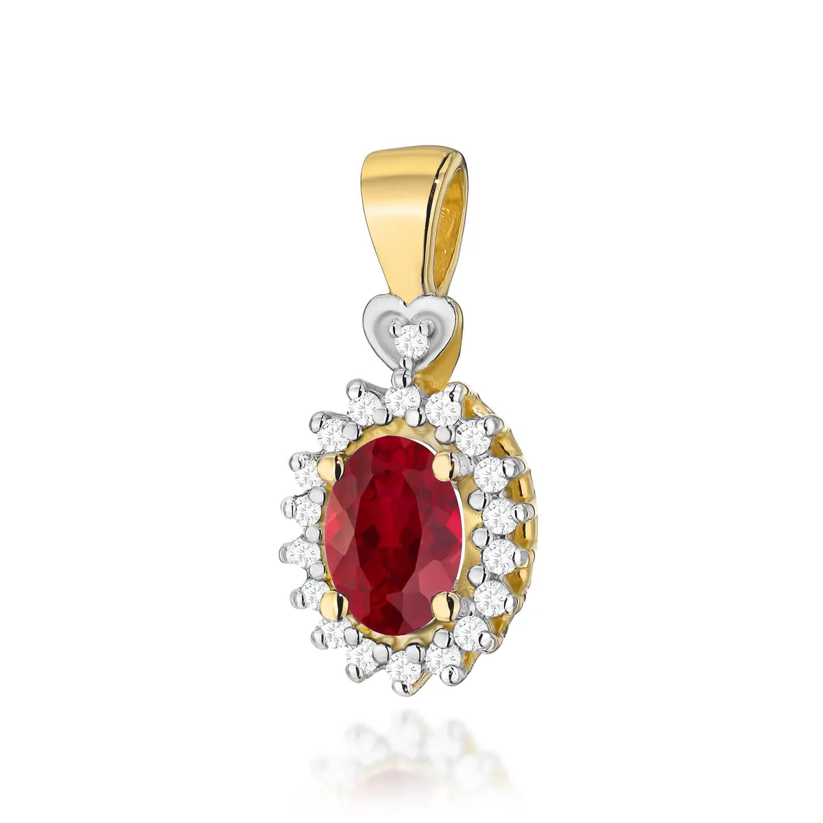 zlatý přívěsek s 0,60ct rubínem a 0,095ct diamanty z0312 rur 01