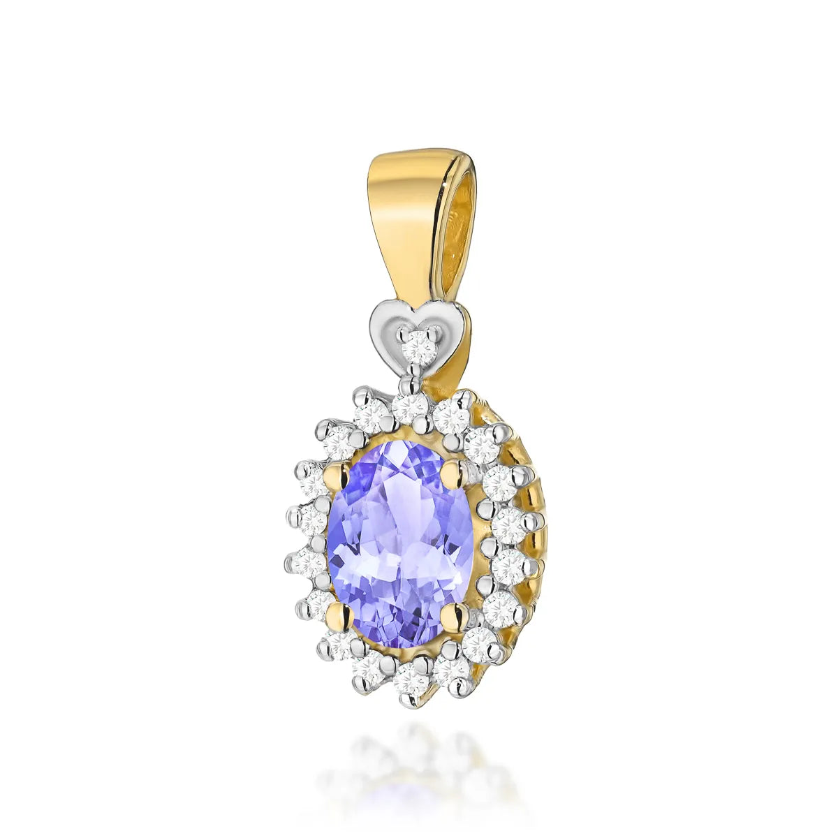 zlatý přívěsek s 0,40ct tanzanitem a 0,095ct diamanty z0312-tap-01