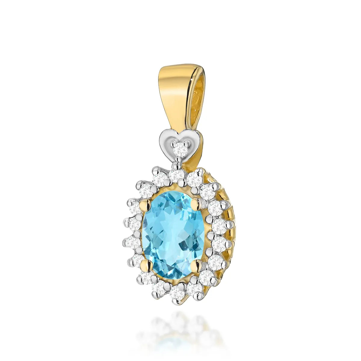 zlatý přívěsek s topazem 0,50 ct a diamanty 0,095 ct z0312-tob-01