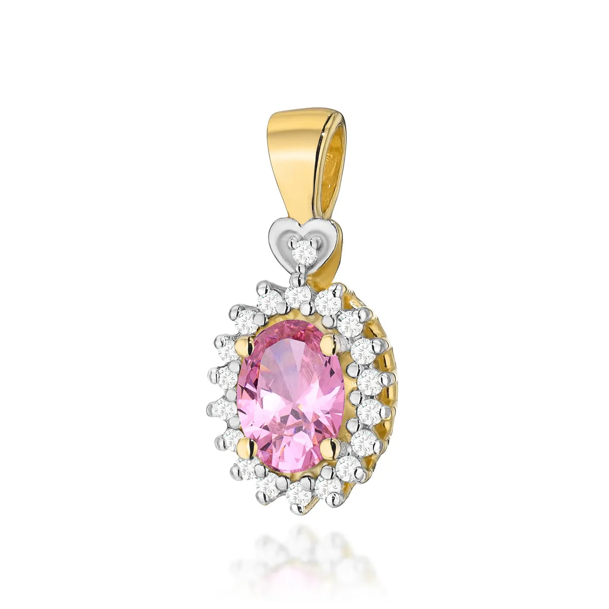 zlatý přívěsek s 0,50ct růžovým topazem a 0,095ct diamanty z0312-top-01