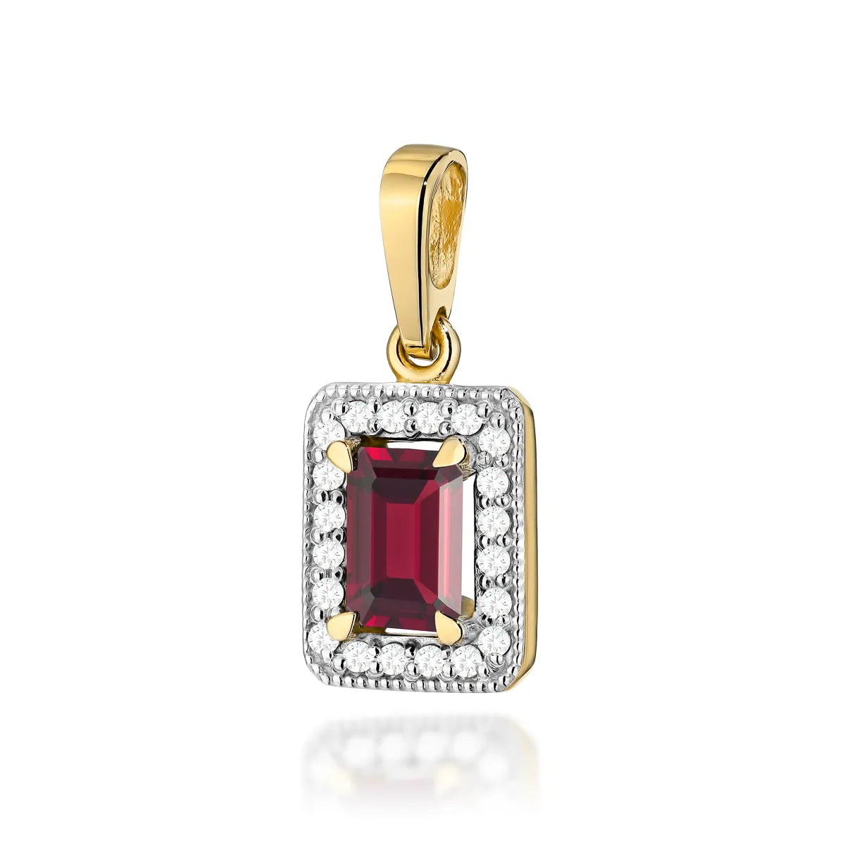 zlatý přívěsek s 0,70ct granátem a 0,10ct diamanty z0422-gar-01