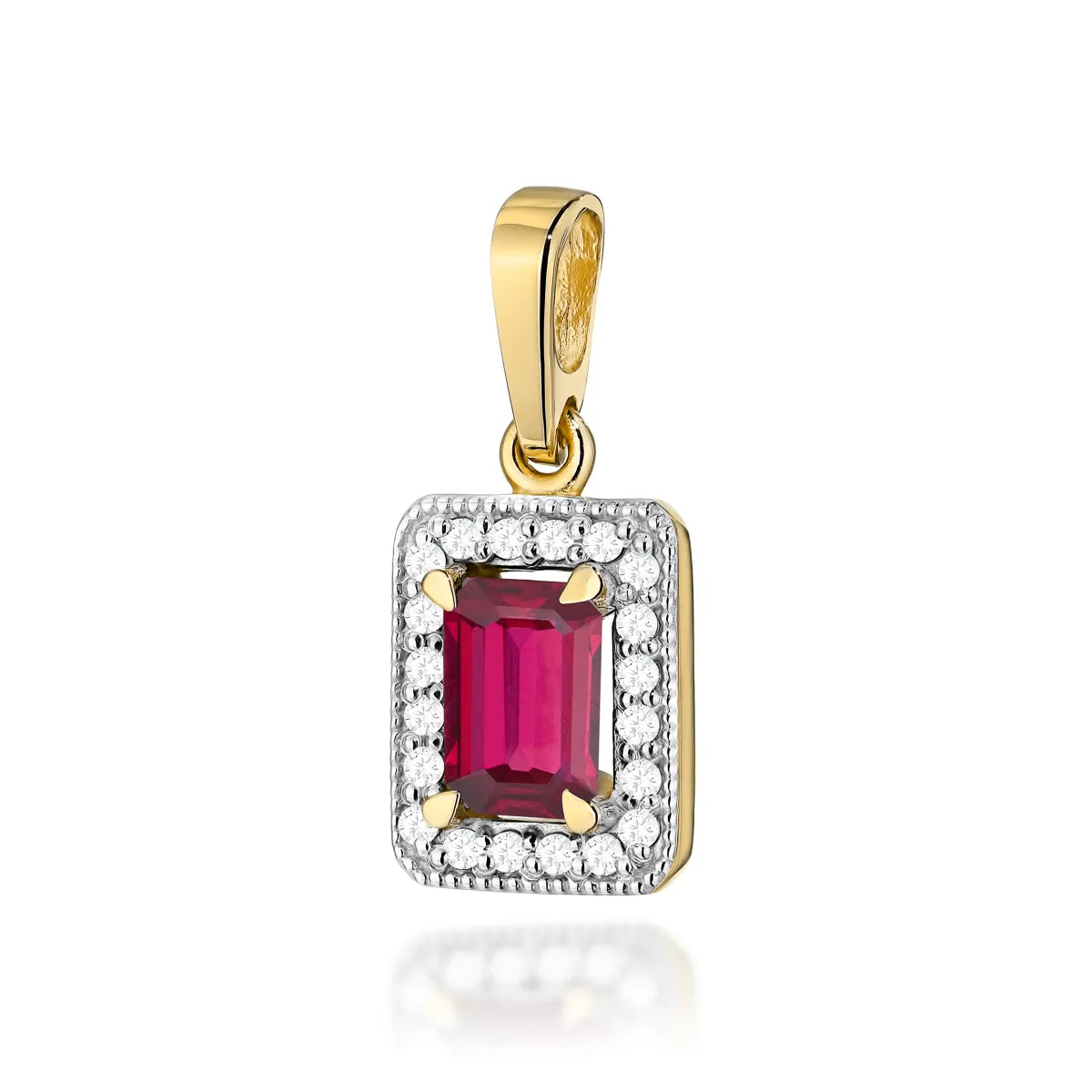 zlatý přívěsek s 0,80ct rubínem a 0,10ct diamanty z0422-rur-01