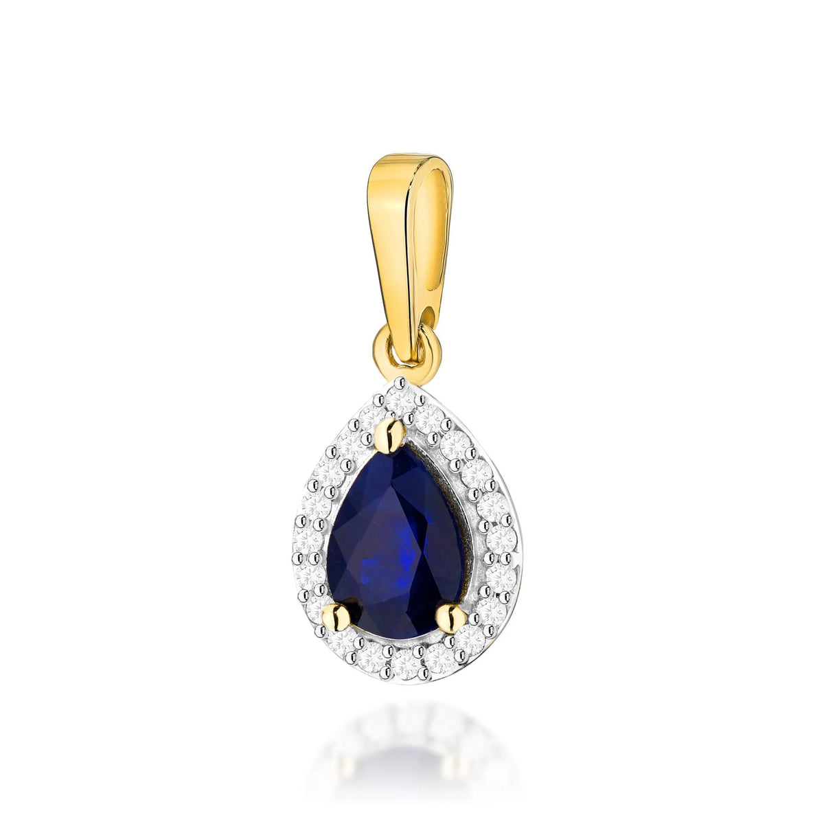 zlatý přívěsek s 0,60ct safírem a 0,10ct diamanty z0455-sab-01