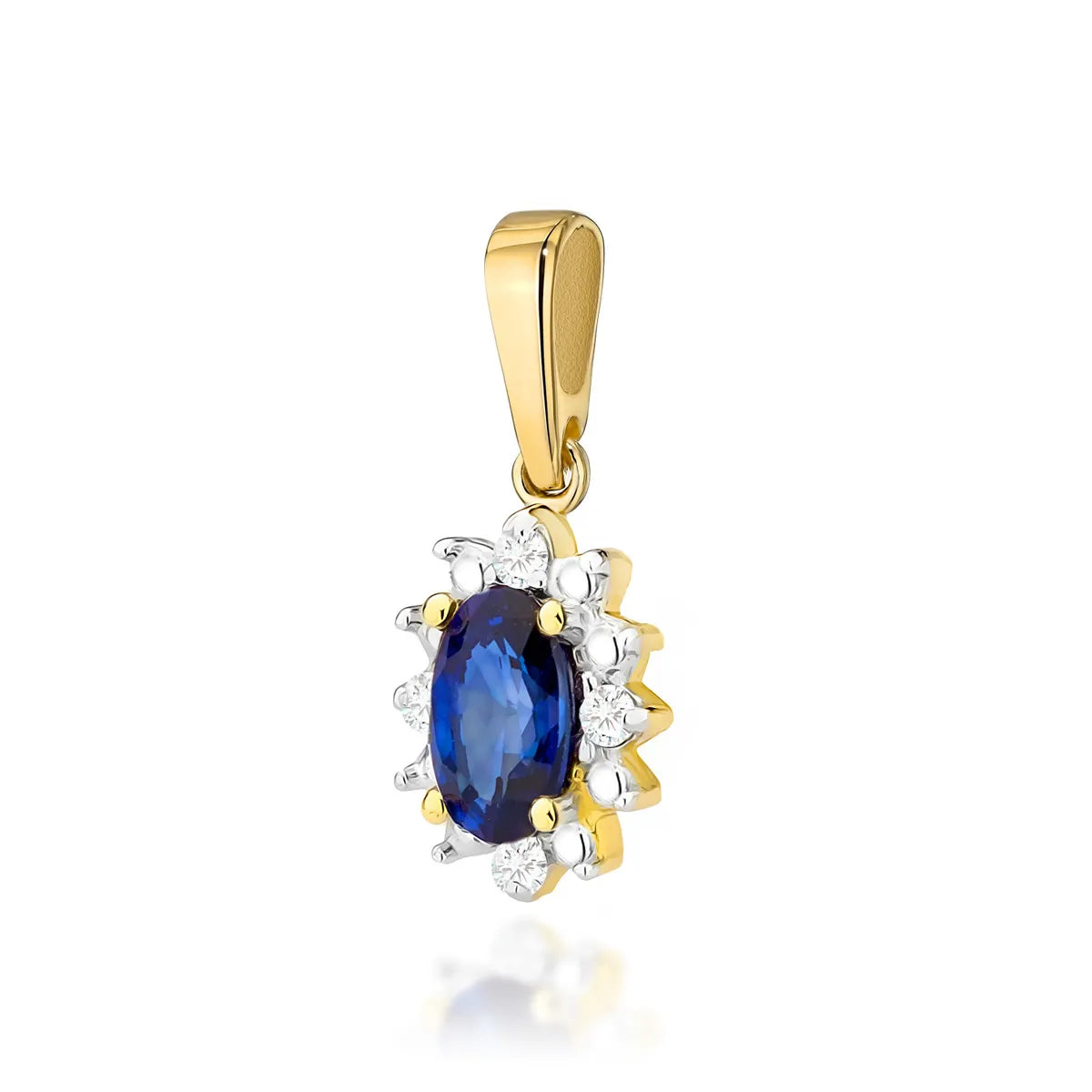 zlatý přívěsek s 0,30ct safírem a 0,02ct diamanty z0513-sab-01