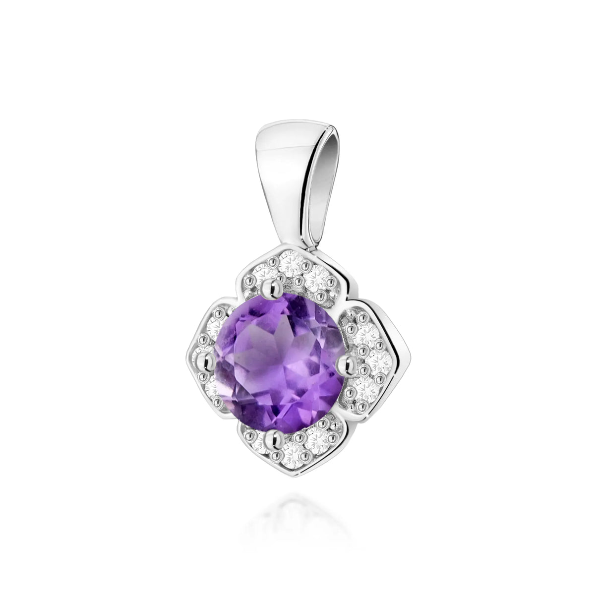 zlatý přívěsek s 0,50ct ametystem a 0,06ct diamanty z0571 amv 01