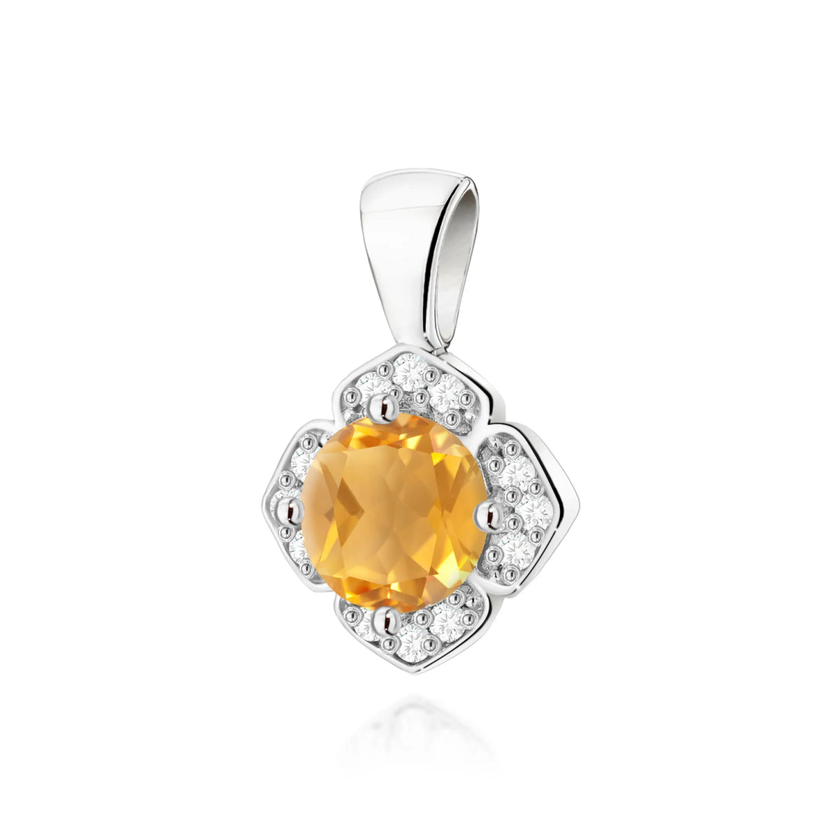 zlatý přívěsek s 0,50ct citrínem a 0,06ct diamanty z0571-ciy-01