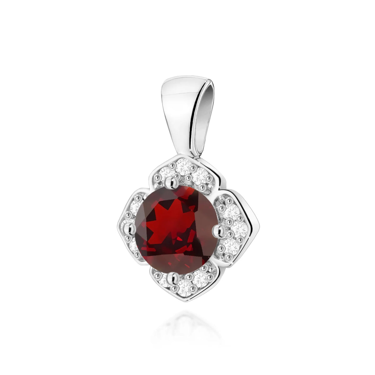 zlatý přívěsek s 0,60ct granátem a 0,06ct diamanty z0571-gar-01