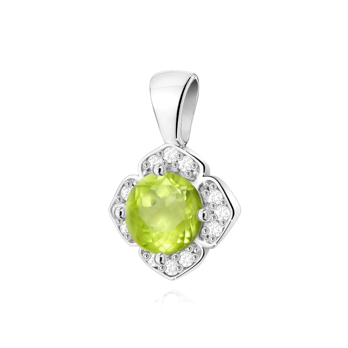 zlatý přívěsek s 0,60ct olivínem a 0,06ct diamanty z0571-peg-01