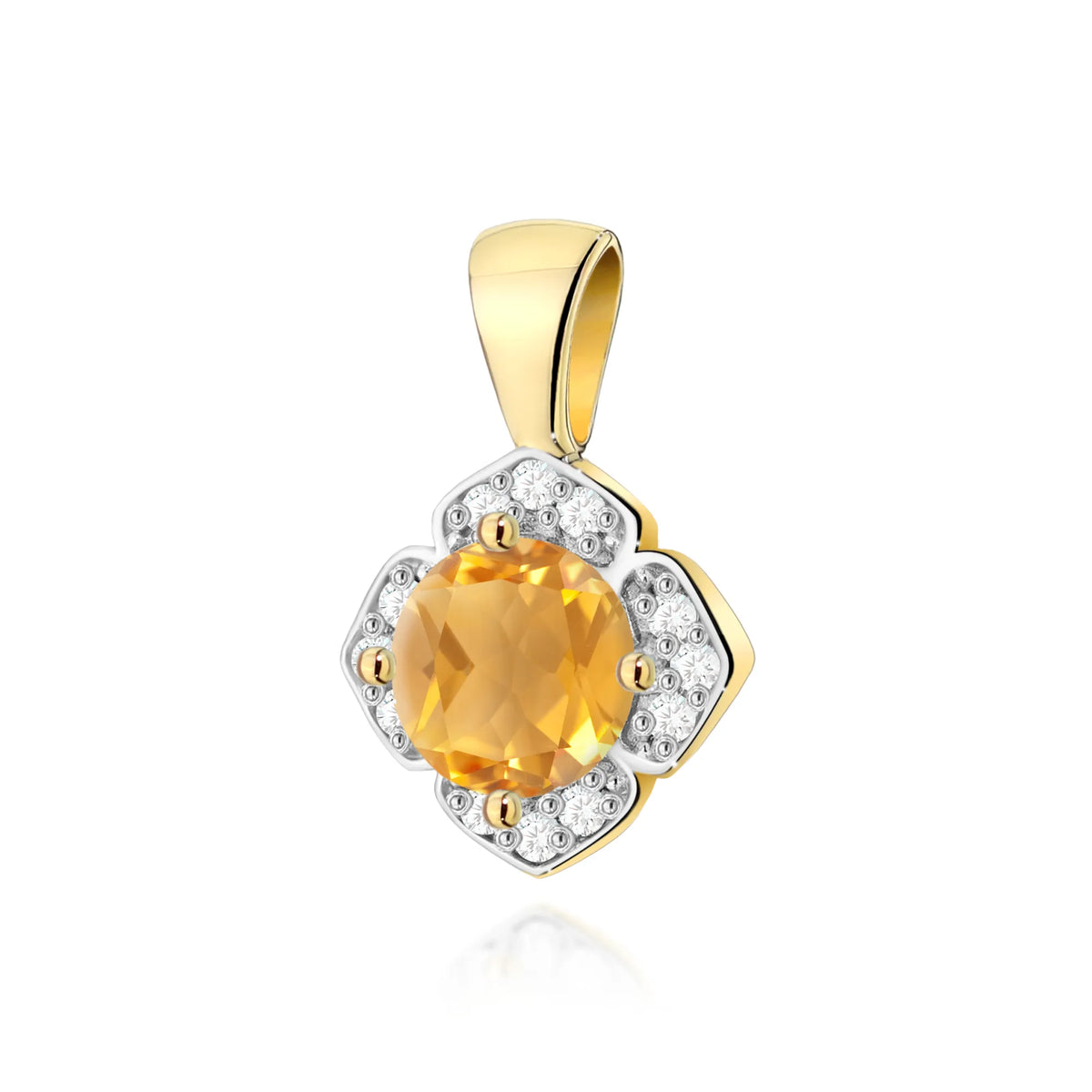 zlatý přívěsek s 0,50ct citrínem a 0,06ct diamanty z0571-ciy-01