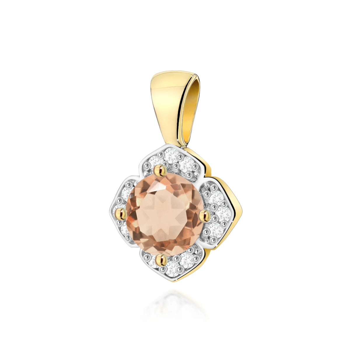 zlatý přívěsek s 0,40ct morganitem a 0,06ct diamanty z0571-mop-01