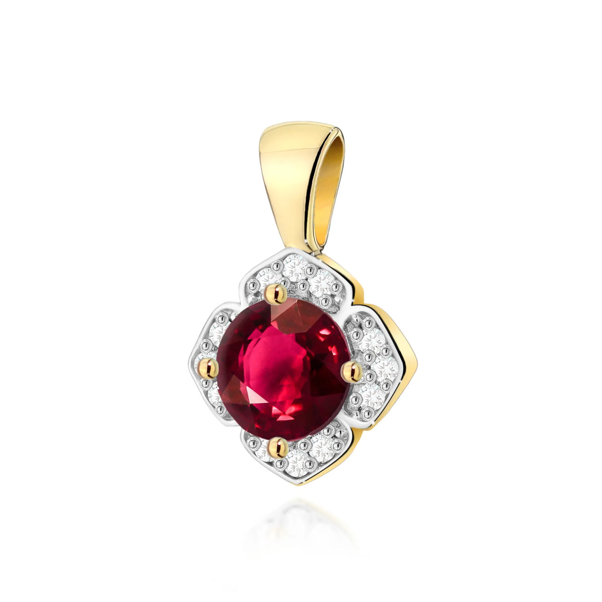 zlatý přívěsek s 0,60ct rubínem a 0,06ct diamanty z0571 rur 01