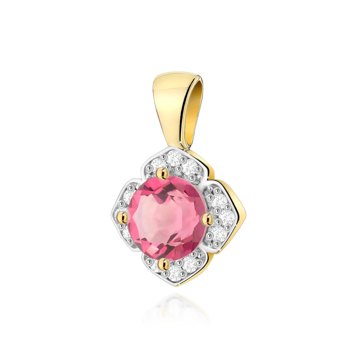 zlatý přívěsek s 0,60ct růžovým topazem a 0,06ct diamanty z0571-top-01