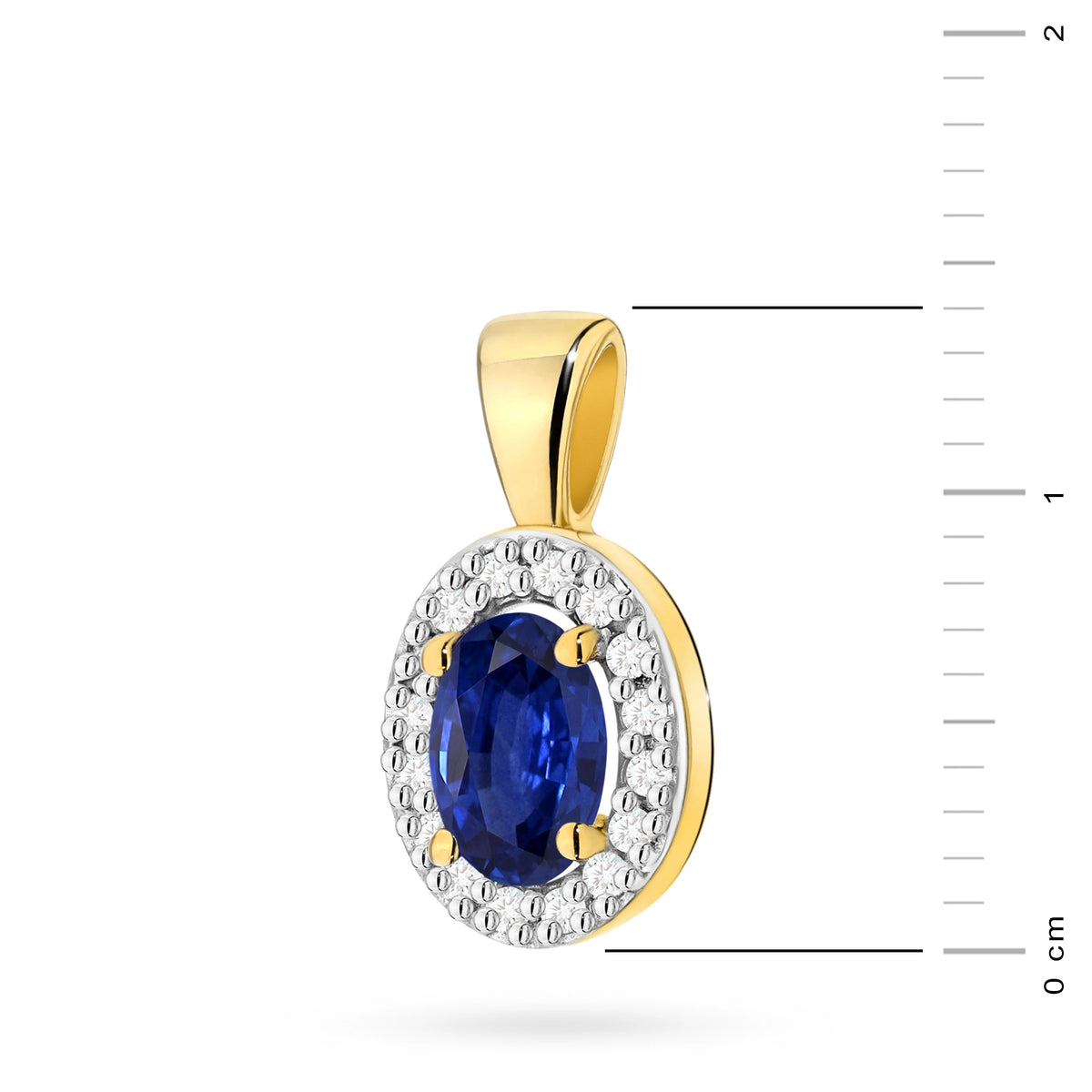 zlatý přívěsek s 0,70ct safírem a 0,08ct diamanty z0574-sab-01
