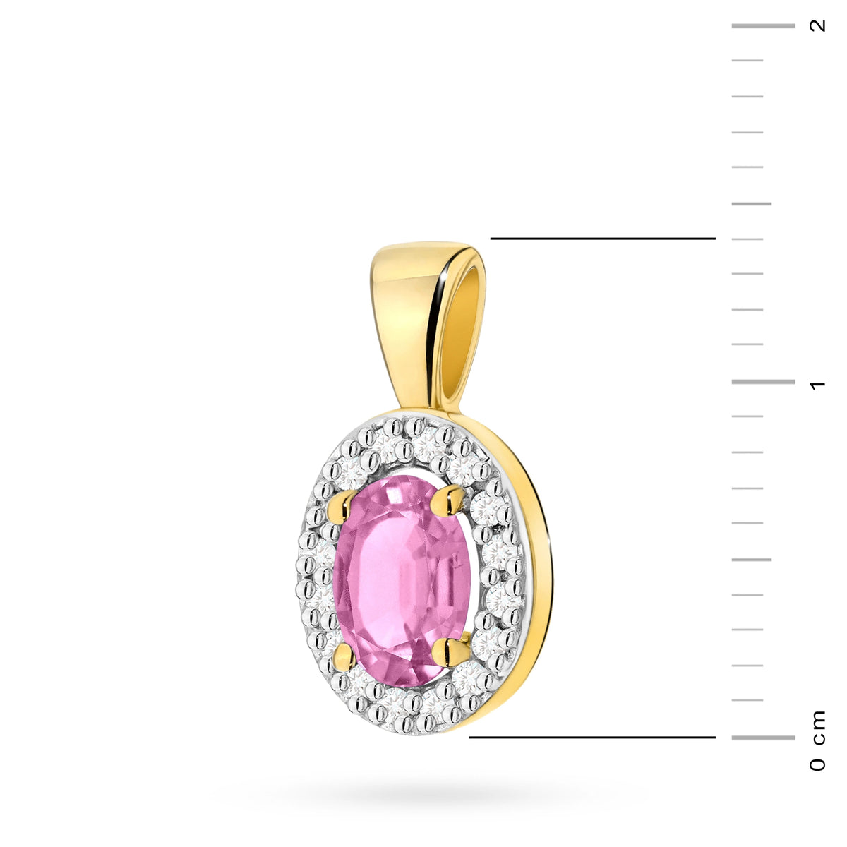 zlatý přívěsek s 0,45ct růžovým safírem a 0,08ct diamanty z0574-sap-01