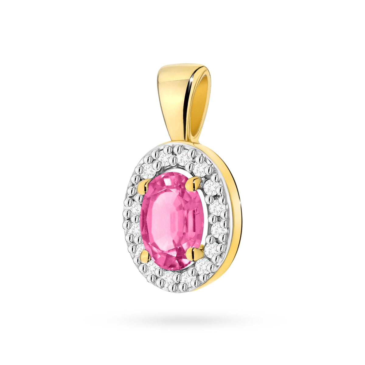 zlatý přívěsek s 0,50ct růžovým topazem a 0,08ct diamanty z0574-top-01