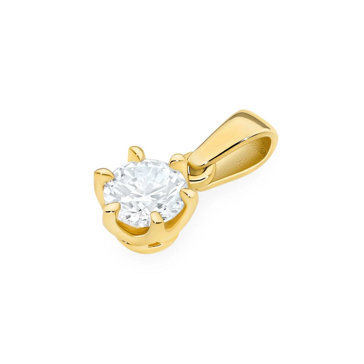 Klasický přívěsek ze žlutého zlata s velkým diamantem 0,50 ct