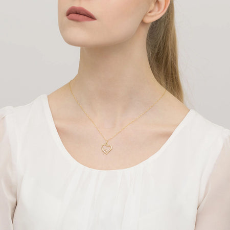 zlatý přívěsek se srdcem ze zirkonie z068-333-c