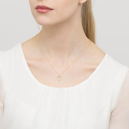 zlatý přívěsek se srdcem ze zirkonie z128 585